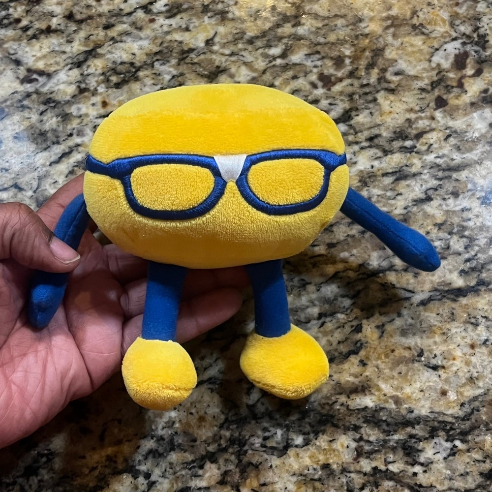 2020 Culvers Curdis the Cheese Curd Plush‎ Yellow Blue Glasses Mascot Toy  6"